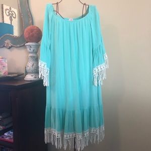 Mint Dress with Croquet Detail